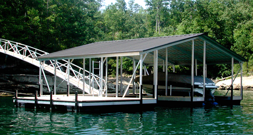 flotation systems gable roof covered boat dock small 1