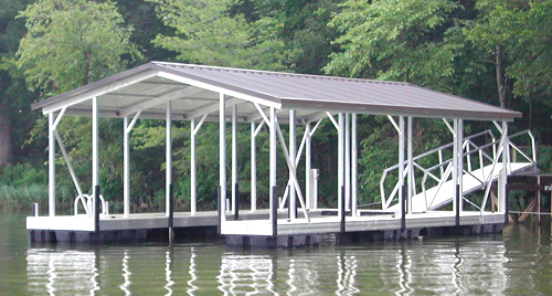 flotation systems gable roof covered boat dock small 5