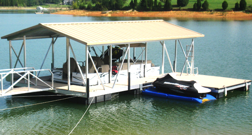 flotation systems gable roof covered boat dock small 6