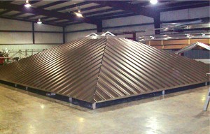 Roof construction for a Flotation Systems aluminum boat dock