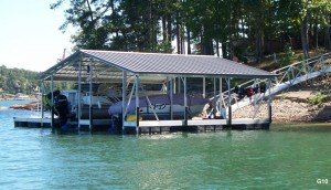 Flotation Systems gable roof boat dock G10