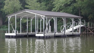 Flotation Systems gable roof boat dock G12