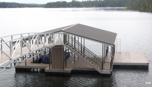 Flotation Systems gable roof boat dock G15