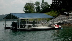 Flotation Systems gable roof boat dock G16