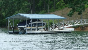Flotation Systems gable roof boat dock G2