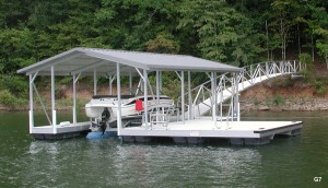 Flotation Systems gable roof boat dock G7