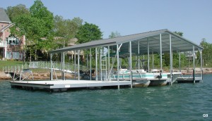 Flotation Systems gable roof boat dock G9