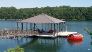Flotation Systems hip roof boat dock H1