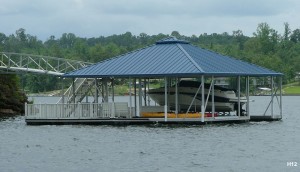 Flotation Systems hip roof boat dock H12