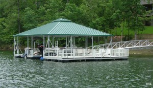 Flotation Systems hip roof boat dock H16