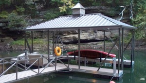 Flotation Systems hip roof boat dock H18
