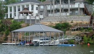 Flotation Systems hip roof boat dock H23