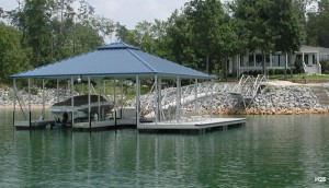 Flotation Systems hip roof boat dock H25