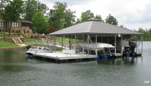 Flotation Systems hip roof boat dock H27