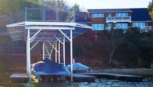Flotation Systems, Inc. - Floating Stationary Hybrid Aluminum Boat Dock - Judd Rice