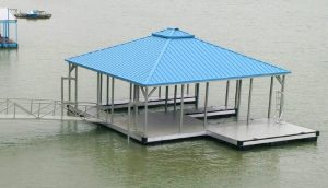 Flotation Systems, Inc. Aluminum Boat Docks - Hip Roof Boat Dock - Dealer: Hunter Fant