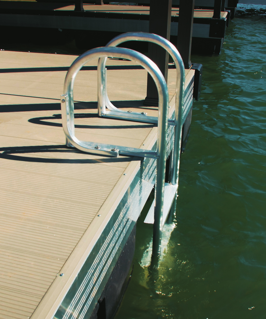 Flotation Systems, Inc. swim ladder in the water