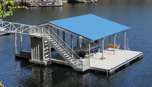 Flotation Systems, Inc. - Aluminum Boat Docks - Gable Roof Boat Docks